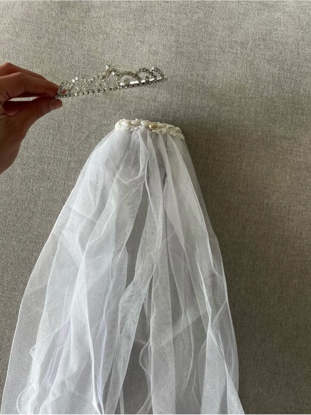 Veil & Rhinestone Tiara